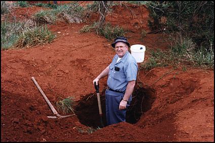 Lowell in hole
